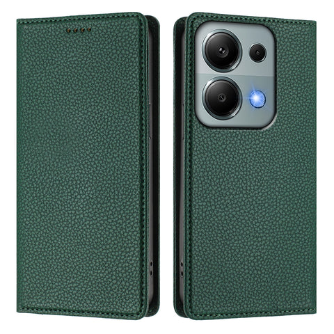 For Xiaomi Poco M6 Pro 4G / Xiaomi Redmi Note 13 Pro 4G Wallet Case RFID Blocking Litchi Texture Leather Mobile Cover