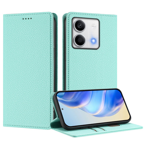 For Xiaomi Redmi Note 13 5G (China) / Xiaomi Redmi Note 13 5G Wallet Case RFID Blocking Litchi Texture Leather Mobile Cover