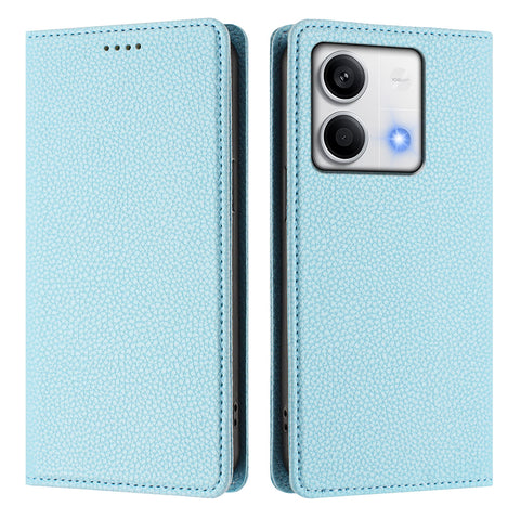 For Xiaomi Redmi Note 13 5G (China) / Xiaomi Redmi Note 13 5G Wallet Case RFID Blocking Litchi Texture Leather Mobile Cover