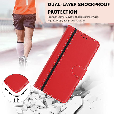 For Xiaomi 14T Pro Phone Cases Wallet Stand Color Splicing Leather Cover with Magnetic Clasp