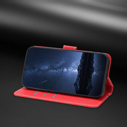 For Xiaomi 14T Pro Phone Cases Wallet Stand Color Splicing Leather Cover with Magnetic Clasp
