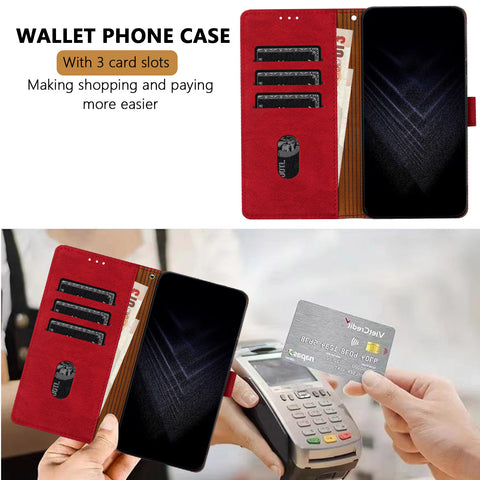 For Xiaomi Redmi Note 13 Pro+ 5G Leather Case Triangle Patchwork Wallet Stand Shockproof Phone Cover
