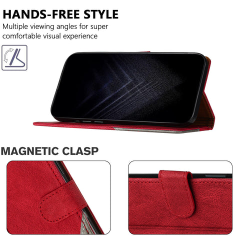 For Xiaomi Redmi Note 13 Pro 5G Leather Case Triangle Patchwork Wallet Stand Shockproof Phone Cover