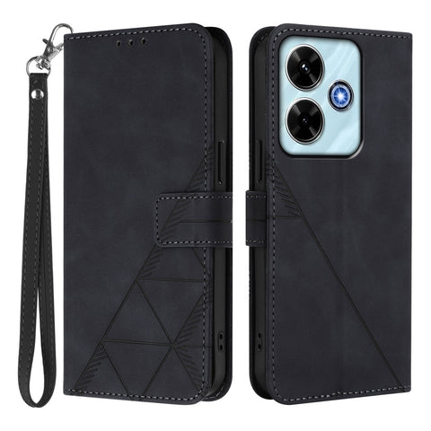 For Xiaomi Redmi 13 4G / Xiaomi Poco M6 5G / Xiaomi Poco M6 Plus 5G / Xiaomi Redmi 13x 4G Leather Case with Hand Strap Wallet Stand Phone Cover