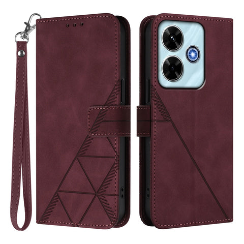 For Xiaomi Redmi 13 4G / Xiaomi Poco M6 5G / Xiaomi Poco M6 Plus 5G / Xiaomi Redmi 13x 4G Leather Case with Hand Strap Wallet Stand Phone Cover