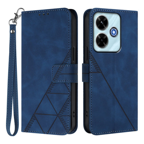 For Xiaomi Redmi 13 4G / Xiaomi Poco M6 5G / Xiaomi Poco M6 Plus 5G / Xiaomi Redmi 13x 4G Leather Case with Hand Strap Wallet Stand Phone Cover