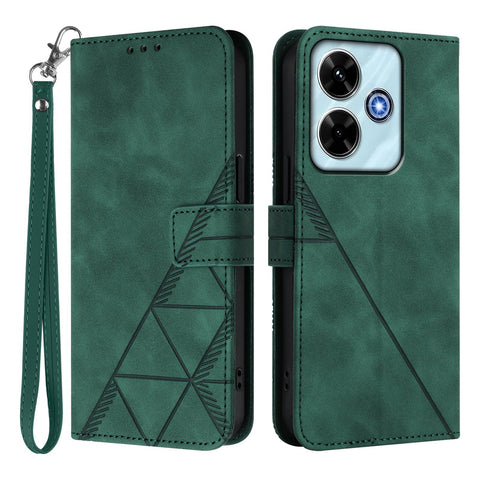 For Xiaomi Redmi 13 4G / Xiaomi Poco M6 5G / Xiaomi Poco M6 Plus 5G / Xiaomi Redmi 13x 4G Leather Case with Hand Strap Wallet Stand Phone Cover