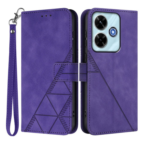 For Xiaomi Redmi 13 4G / Xiaomi Poco M6 5G / Xiaomi Poco M6 Plus 5G / Xiaomi Redmi 13x 4G Leather Case with Hand Strap Wallet Stand Phone Cover