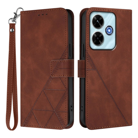 For Xiaomi Redmi 13 4G / Xiaomi Poco M6 5G / Xiaomi Poco M6 Plus 5G / Xiaomi Redmi 13x 4G Leather Case with Hand Strap Wallet Stand Phone Cover