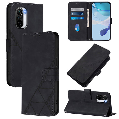 For Xiaomi Poco F3 Leather Case with Hand Strap Wallet Stand Phone Cover
