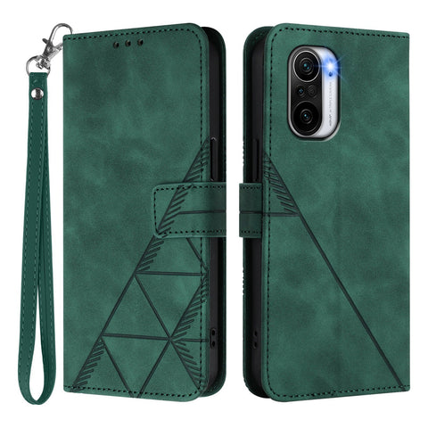 For Xiaomi Poco F3 Leather Case with Hand Strap Wallet Stand Phone Cover