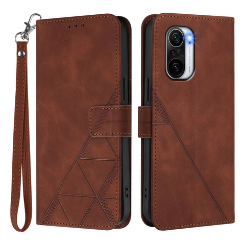 For Xiaomi Poco F3 Leather Case with Hand Strap Wallet Stand Phone Cover