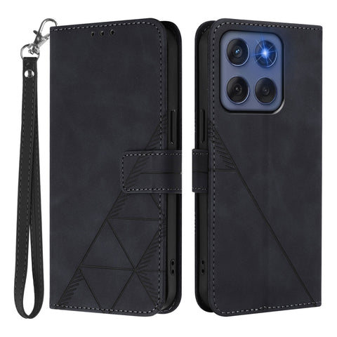 For Motorola Edge (2025) 5G / Motorola Edge 60 Fusion 5G Leather Case with Hand Strap Wallet Stand Phone Cover