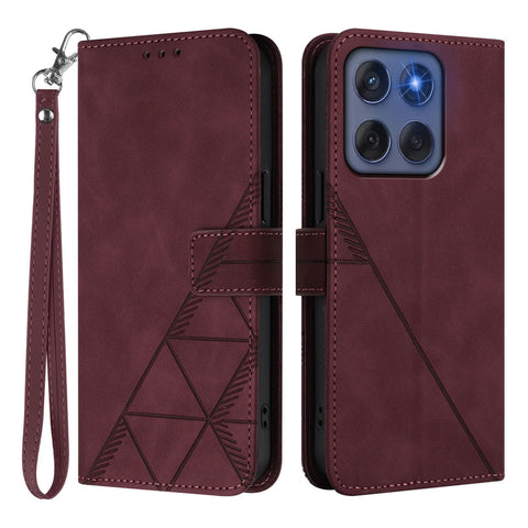 For Motorola Edge (2025) 5G / Motorola Edge 60 Fusion 5G Leather Case with Hand Strap Wallet Stand Phone Cover