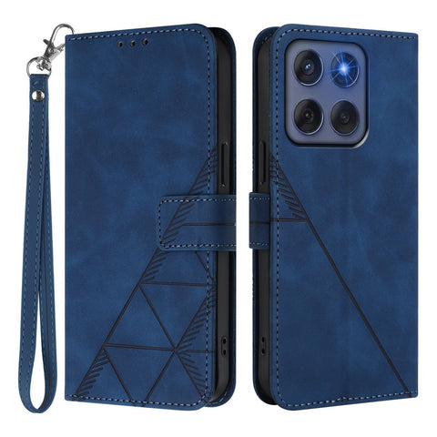 For Motorola Edge (2025) 5G / Motorola Edge 60 Fusion 5G Leather Case with Hand Strap Wallet Stand Phone Cover