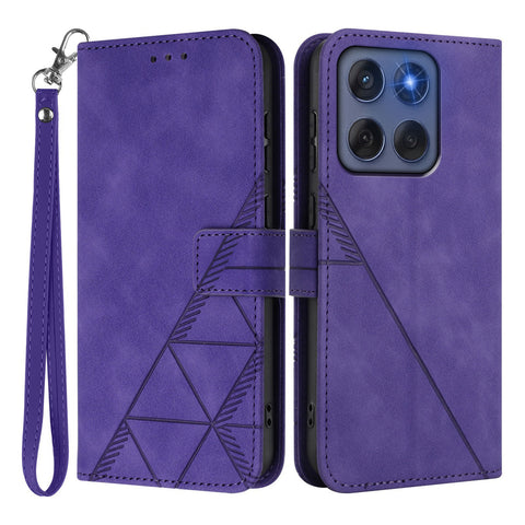 For Motorola Edge (2025) 5G / Motorola Edge 60 Fusion 5G Leather Case with Hand Strap Wallet Stand Phone Cover