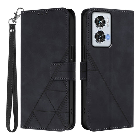 For Motorola Moto G85 5G / Motorola Edge 50 Fusion 5G Leather Case with Hand Strap Wallet Stand Phone Cover