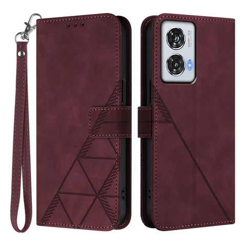 For Motorola Moto G85 5G / Motorola Edge 50 Fusion 5G Leather Case with Hand Strap Wallet Stand Phone Cover
