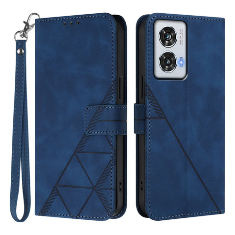 For Motorola Moto G85 5G / Motorola Edge 50 Fusion 5G Leather Case with Hand Strap Wallet Stand Phone Cover