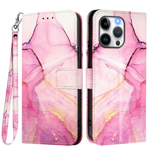 For Motorola Moto G85 5G / Motorola Edge 50 Fusion 5G Case with Strap Marble Pattern Leather Phone Cover Card Holder