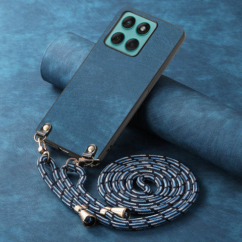 For Motorola Edge 60 Fusion 5G Retro Leather Phone Back Cover with Adjustable Strap