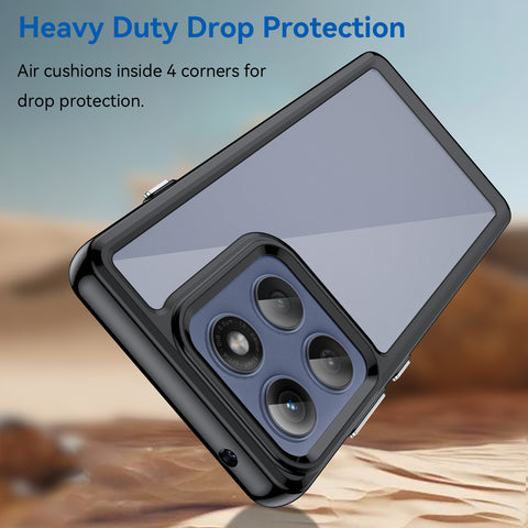 WANLONFENG For Motorola Edge 60 Pro 5G Phone Case  XC Series TPU Acrylic Cover with Tempered Glass (Big Lens Hole)