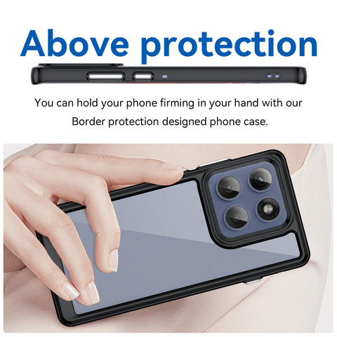 WANLONFENG For Motorola Edge 60 Pro 5G Phone Case  XC Series TPU Acrylic Cover with Tempered Glass (Big Lens Hole)