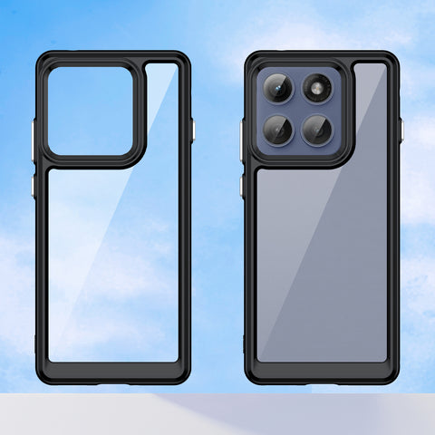 WANLONFENG For Motorola Edge 60 Pro 5G Phone Case  XC Series TPU Acrylic Cover with Tempered Glass (Big Lens Hole)