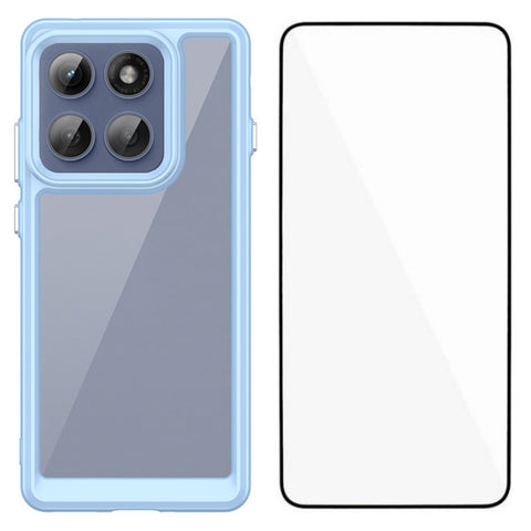 WANLONFENG For Motorola Edge 60 Pro 5G Phone Case  XC Series TPU Acrylic Cover with Tempered Glass (Big Lens Hole)