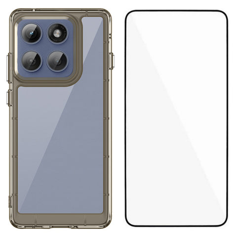 WANLONFENG For Motorola Edge 60 Pro 5G Phone Case  XC Series TPU Acrylic Cover with Tempered Glass (Big Lens Hole)