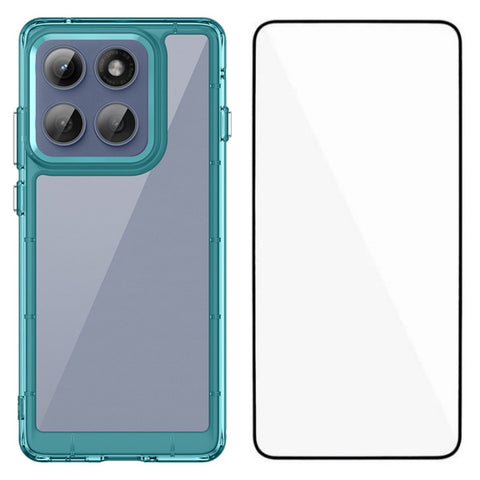 WANLONFENG For Motorola Edge 60 Pro 5G Phone Case  XC Series TPU Acrylic Cover with Tempered Glass (Big Lens Hole)