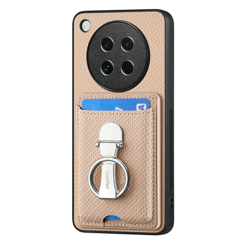 CASENEO For Oppo Find X8s 5G Leather Phone Back Cover with Kickstand and Card Slots Carbon Fiber Texture