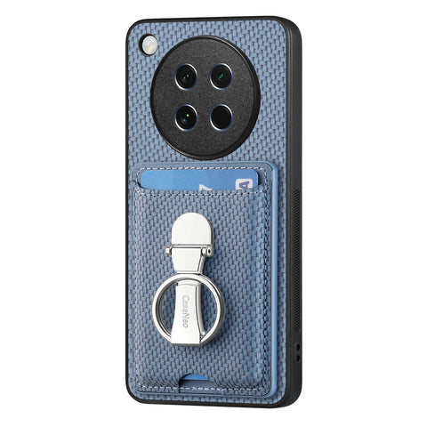 CASENEO For Oppo Find X8s 5G Leather Phone Back Cover with Kickstand and Card Slots Carbon Fiber Texture