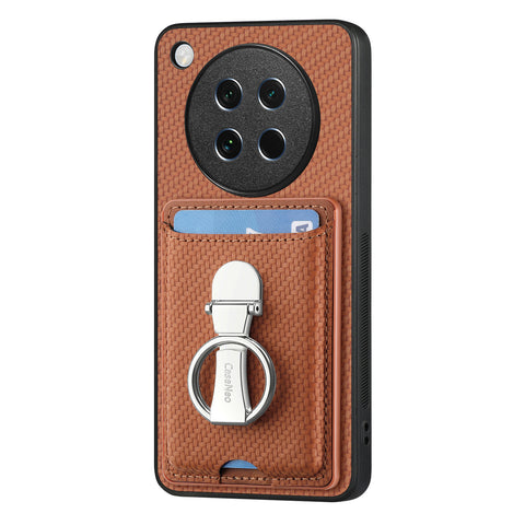 CASENEO For Oppo Find X8s 5G Leather Phone Back Cover with Kickstand and Card Slots Carbon Fiber Texture