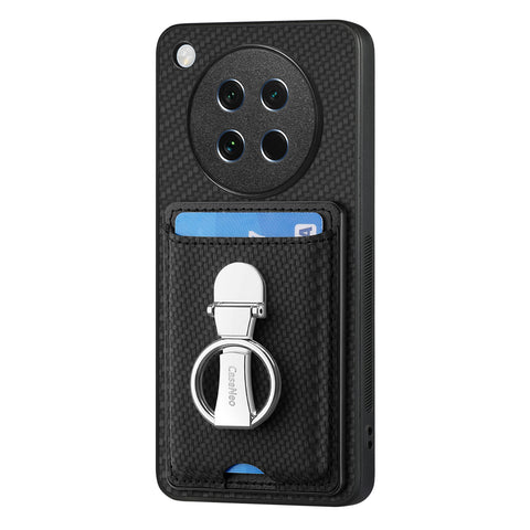 CASENEO For Oppo Find X8s 5G Leather Phone Back Cover with Kickstand and Card Slots Carbon Fiber Texture