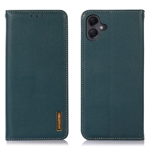 KHAZNEH For Samsung Galaxy A07 4G / A06 4G / A06 5G Case Wallet Genuine Cow Leather Phone Cover Nappa Texture