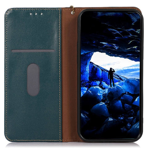 KHAZNEH For Samsung Galaxy A07 4G / A06 4G / A06 5G Case Wallet Genuine Cow Leather Phone Cover Nappa Texture