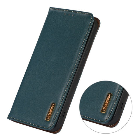 KHAZNEH For Samsung Galaxy A07 4G / A06 4G / A06 5G Case Wallet Genuine Cow Leather Phone Cover Nappa Texture
