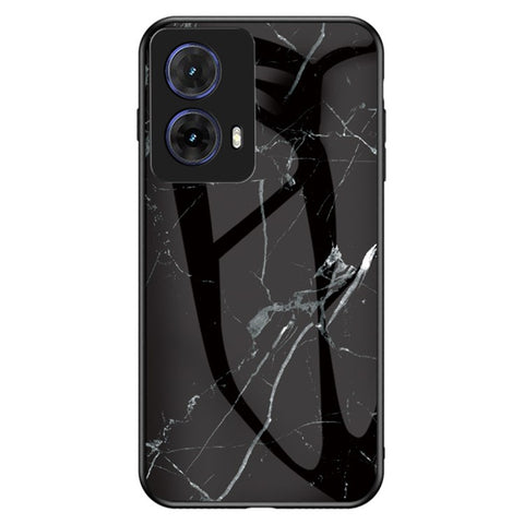 For Motorola Moto G85 5G / S50 Neo 5G Case Marble Pattern Tempered Glass + PC + TPU Protective Phone Cover