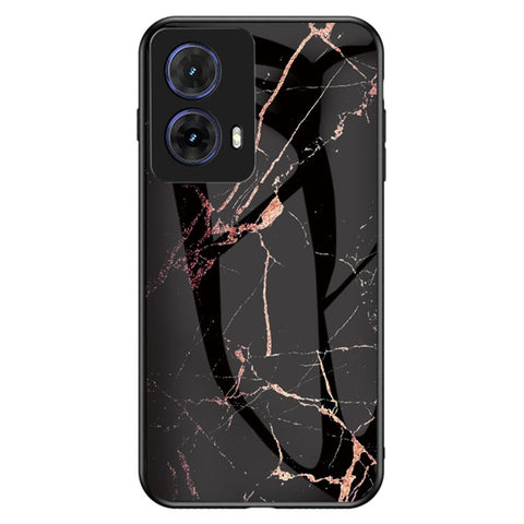 For Motorola Moto G85 5G / S50 Neo 5G Case Marble Pattern Tempered Glass + PC + TPU Protective Phone Cover