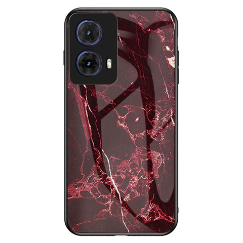For Motorola Moto G85 5G / S50 Neo 5G Case Marble Pattern Tempered Glass + PC + TPU Protective Phone Cover