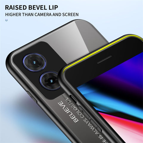 For Motorola Moto G85 5G / S50 Neo 5G Case Anti-Scratch Tempered Glass + PC + TPU Phone Cover