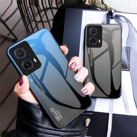 For Motorola Moto G85 5G / S50 Neo 5G Case Anti-Scratch Tempered Glass + PC + TPU Phone Cover
