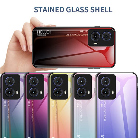 For Motorola Moto G85 5G / S50 Neo 5G Case Anti-Scratch Tempered Glass + PC + TPU Phone Cover