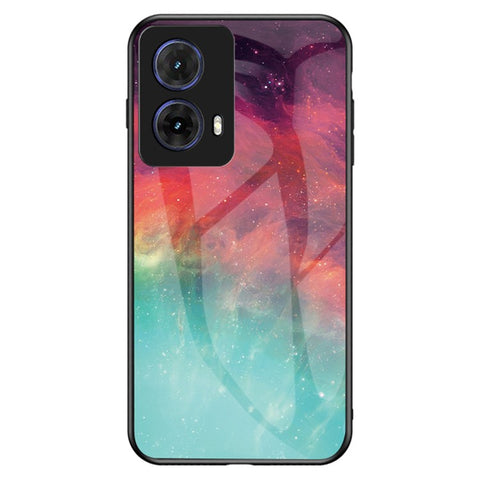 For Motorola Moto G85 5G / S50 Neo 5G Case Starry Sky Pattern Tempered Glass Phone Cover