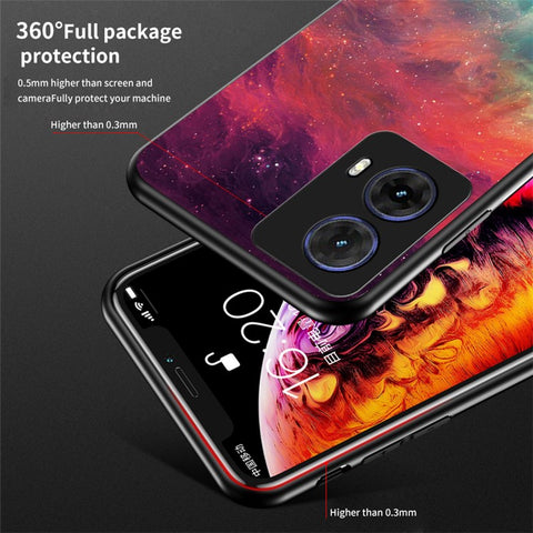 For Motorola Moto G85 5G / S50 Neo 5G Case Starry Sky Pattern Tempered Glass Phone Cover