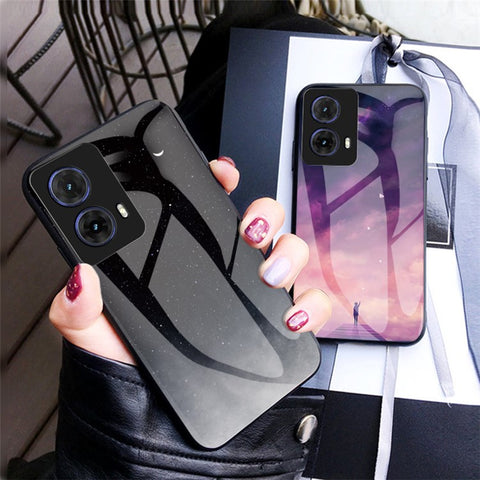 For Motorola Moto G85 5G / S50 Neo 5G Case Starry Sky Pattern Tempered Glass Phone Cover