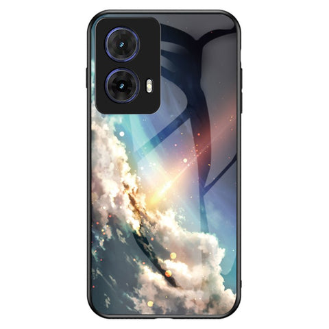 For Motorola Moto G85 5G / S50 Neo 5G Case Starry Sky Pattern Tempered Glass Phone Cover