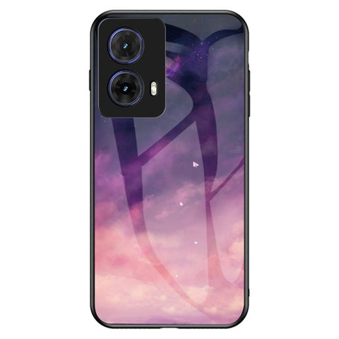For Motorola Moto G85 5G / S50 Neo 5G Case Starry Sky Pattern Tempered Glass Phone Cover