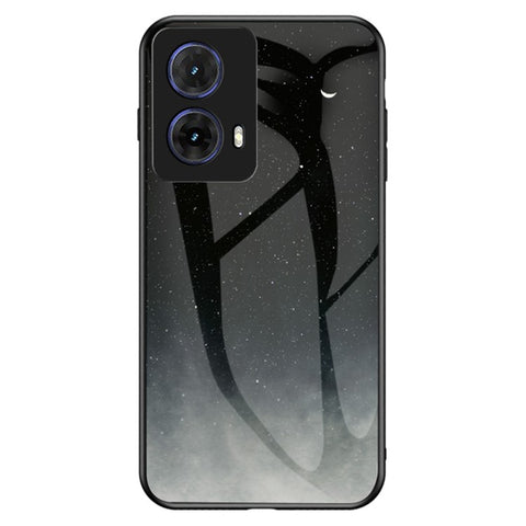 For Motorola Moto G85 5G / S50 Neo 5G Case Starry Sky Pattern Tempered Glass Phone Cover